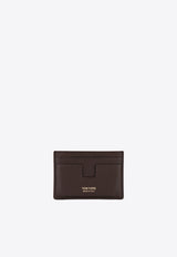 Tom Ford Stamped Logo Grained Leather Cardholder Brown Y0232LCL158G_1B051