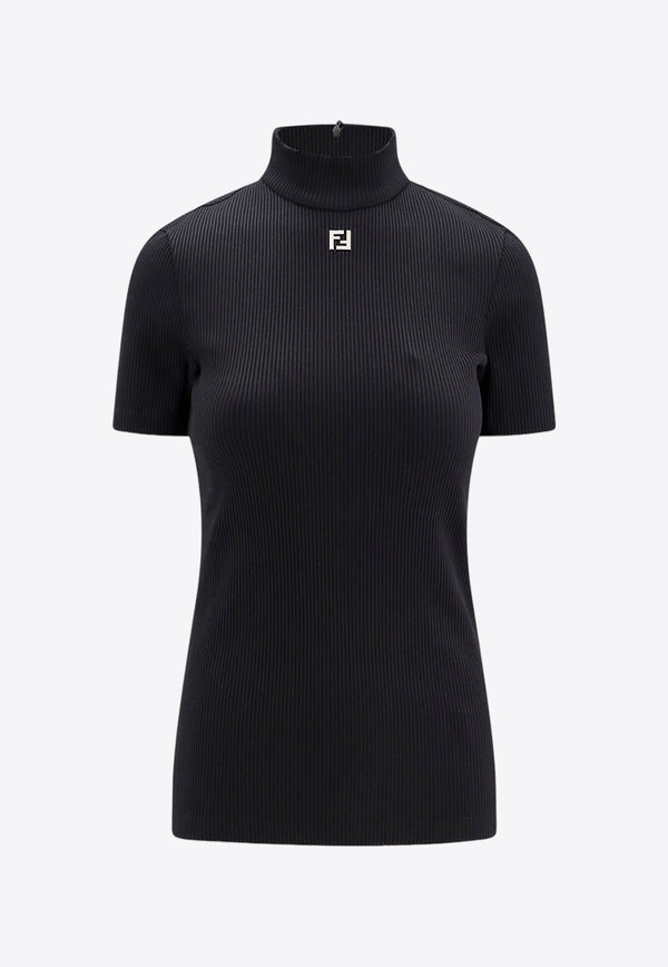 Fendi FF Logo Turtleneck Sweater Black FY1281AR6S_F0QA1