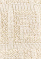 Fendi FF Jacquard Knitted Sweater White FZX091AR82_F0LWU