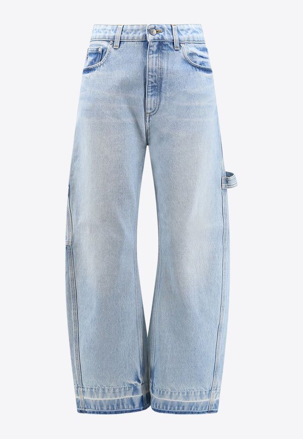 Stella McCartney Basic Wide-Leg Mid-Rise Jeans Blue 6D02433SPH62_4699