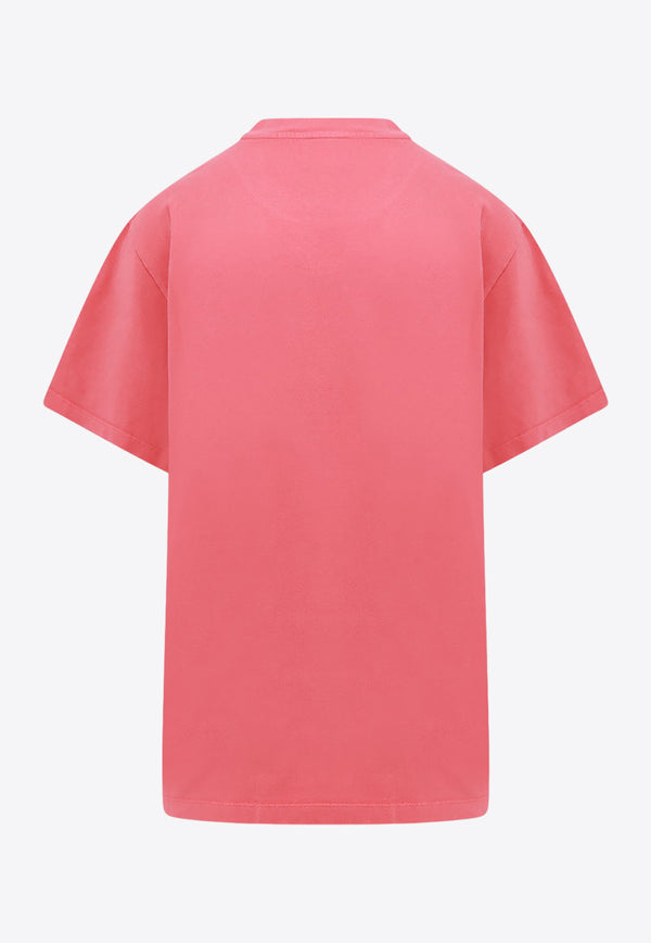 Stella McCartney Logo Print Crewneck T-shirt Pink 6J01583SPY48_5680