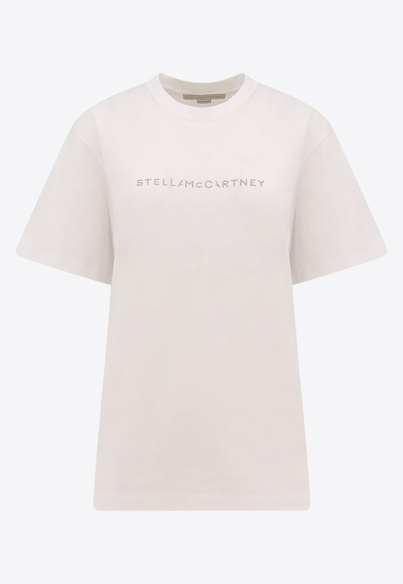 Stella McCartney Glittered Logo T-shirt White 6J01583SPY51_9000