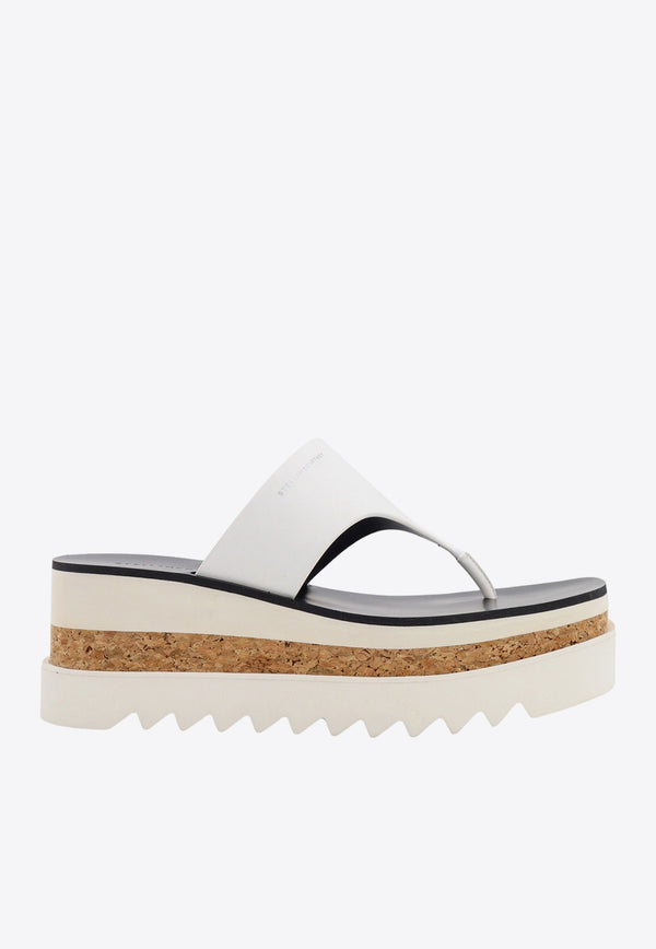 Stella McCartney Sneak-Elyse 80 Platform Thong Sandals White 810362AP00P0_9001