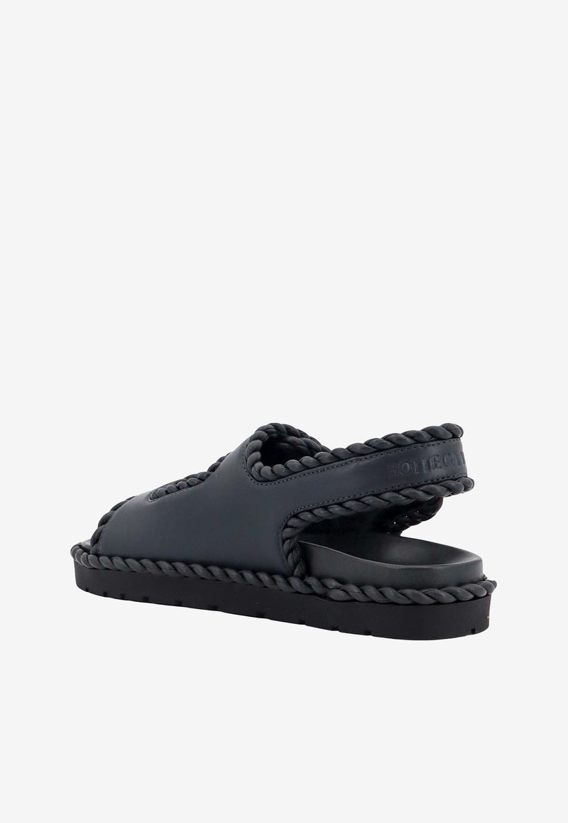 Bottega Veneta Jack Nappa Leather Flat Sandals Ardoise 775343VBSD0_2015