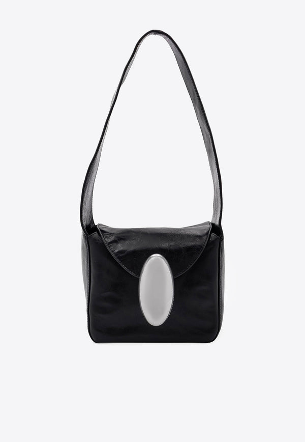 Alexander Wang Small Dome Leather Shoulder Bag Black 20124K05L_001