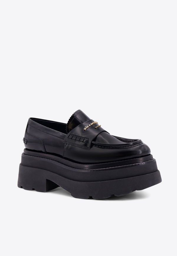 Alexander Wang Carter Leather Platform Loafers Black 30322F023_001