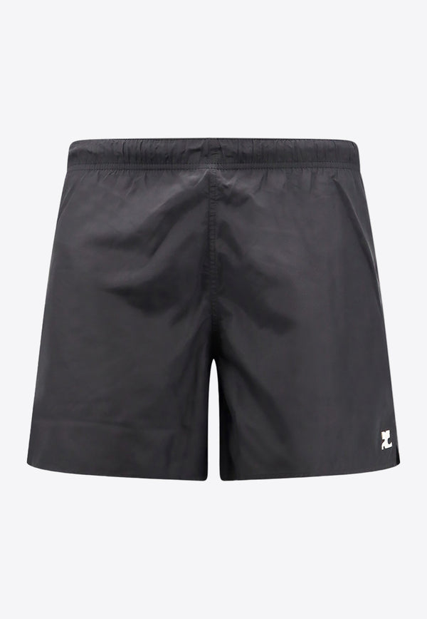 Courrèges Logo Patch Swim Shorts Black 123JMB014PL0103_9999