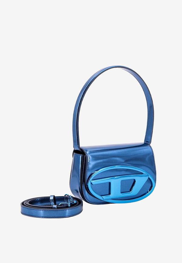 Diesel 1DR-Iconic Mirrored Leather Shoulder Bag Blue X08396PS202_T6042