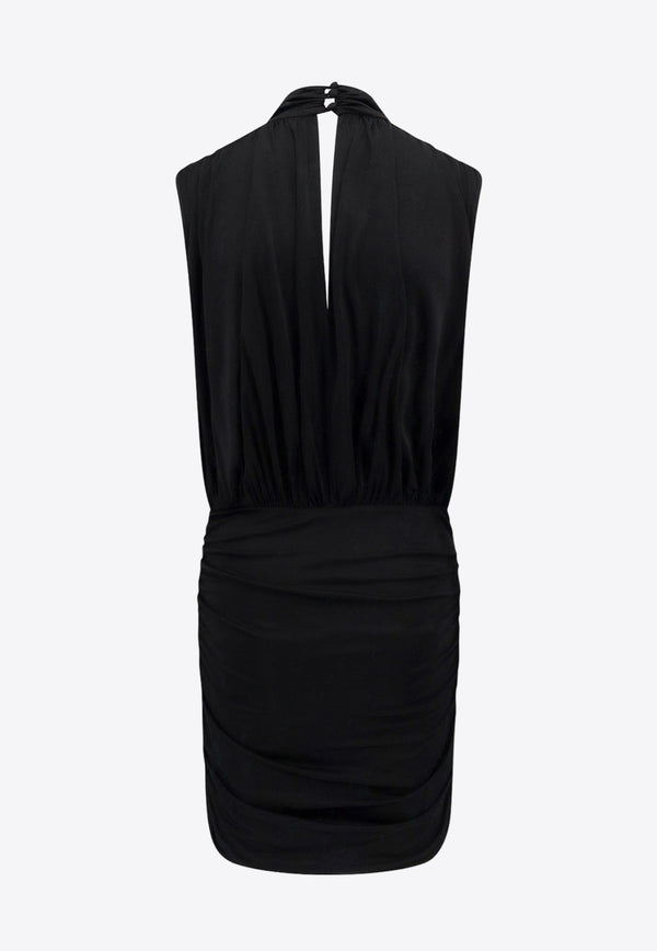 SEMICOUTURE Draped Sleeveless Mini Dress Black Y4SN02_Y69