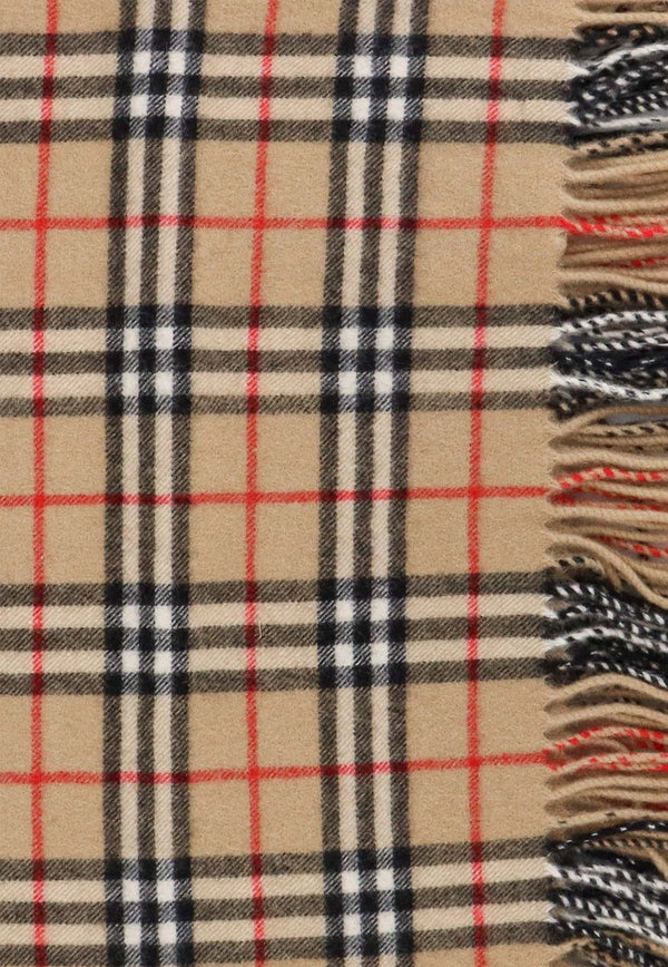 Burberry Checked Pattern Cashmere Scarf Beige 8079995_A7026