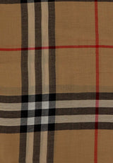 Burberry Check Print Wool Scarf Beige 8080100_A7026