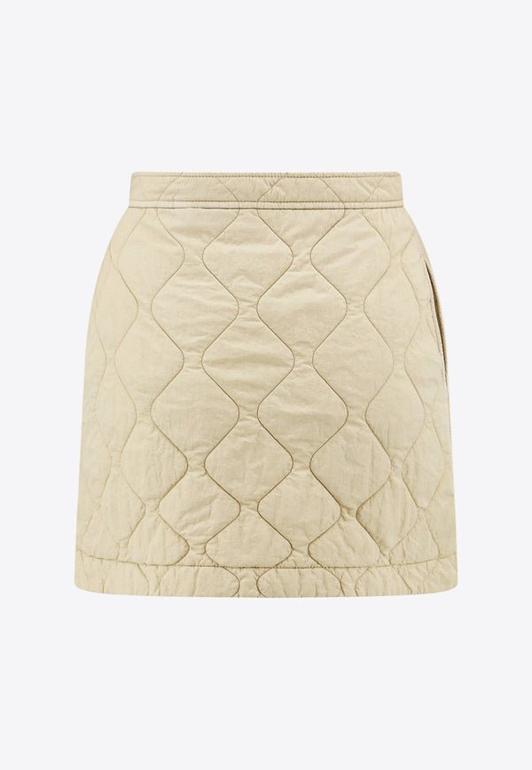 Burberry Quilted Mini Skirt Beige 8081126_B7348