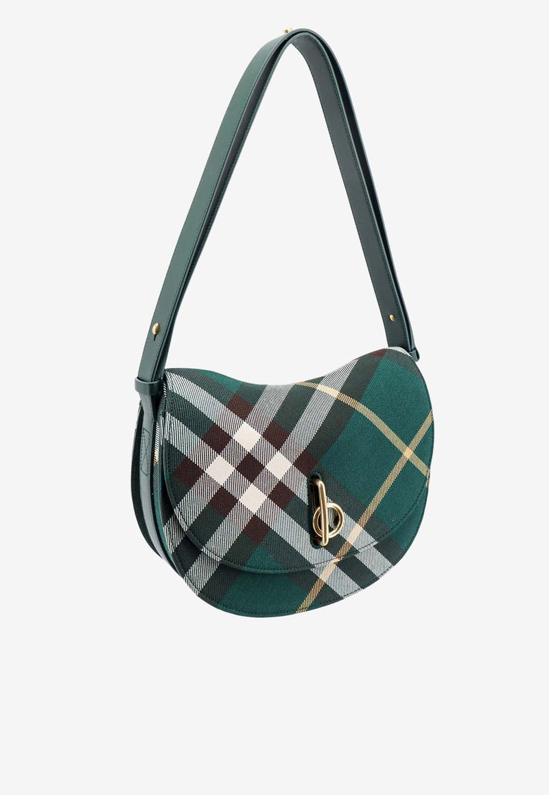 Burberry Rocking Horse Checked Shoulder Bag Green 8081351_B8636