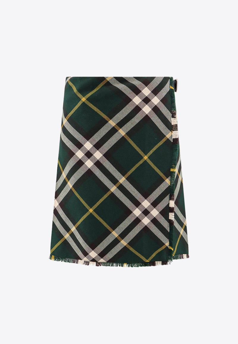 Burberry Vintage Check Mini Wrap Skirt Green 8083016_B8660