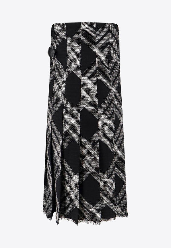 Burberry Checked Wool Strapless Kilt Dress Black 8083033_A7680