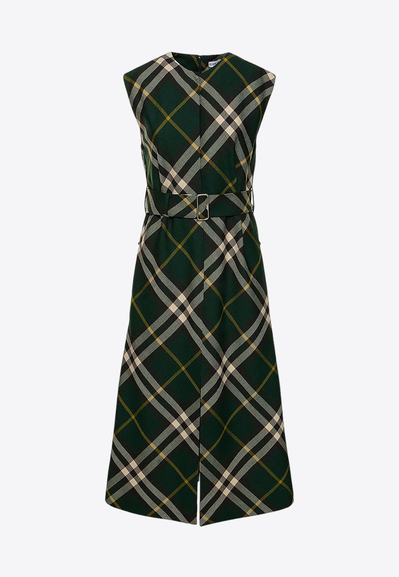 Burberry Belted Midi Checked Dress 8083057_B8660