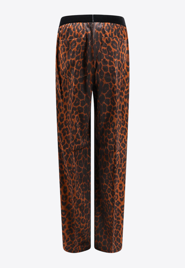 Tom Ford Leopard Print Silk Pajama Pants Brown PAW397FAP218_XCABL