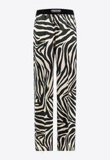 Tom Ford Zebra Print Silk Pajama Pants Monochrome PAW397FAP219_XECBL