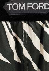 Tom Ford Zebra Print Silk Pajama Pants Monochrome PAW397FAP219_XECBL