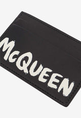 Alexander McQueen Graffiti Logo Leather Cardholder Black 6021441AAML_1070