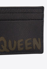 Alexander Mcqueen Graffiti Logo Leather Cardholder Black 7362301AAQ5_1088