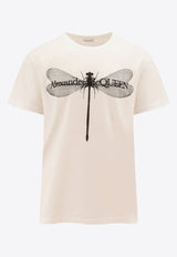 Alexander McQueen Dragonfly Logo T-shirt White 776328QTAAI_0909