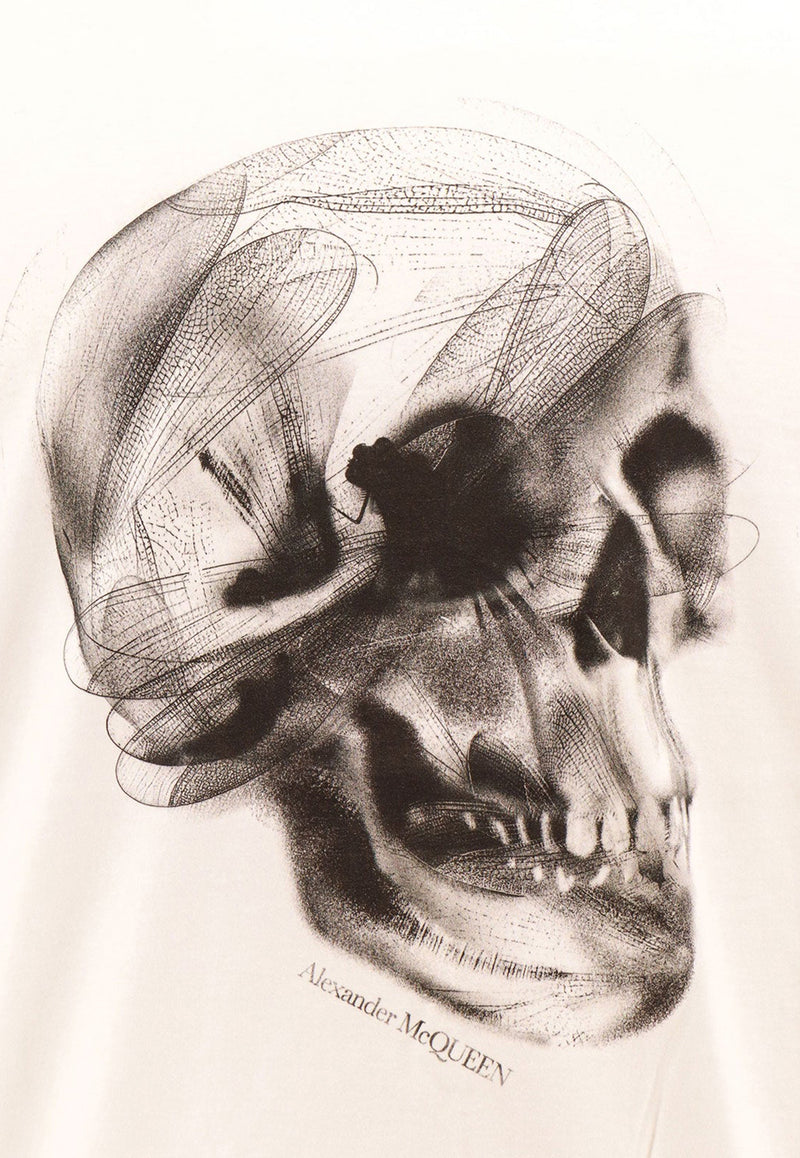 Alexander McQueen Skull Print Crewneck T-shirt White 776326QTAAV_0909