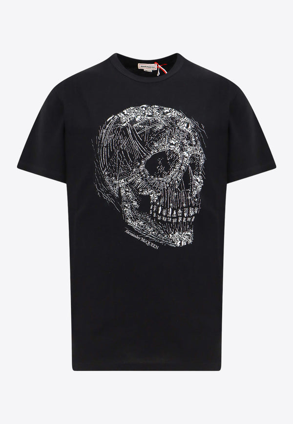 Alexander McQueen Crystal Skull Crewneck T-shirt Black 776288QTAAH_0520