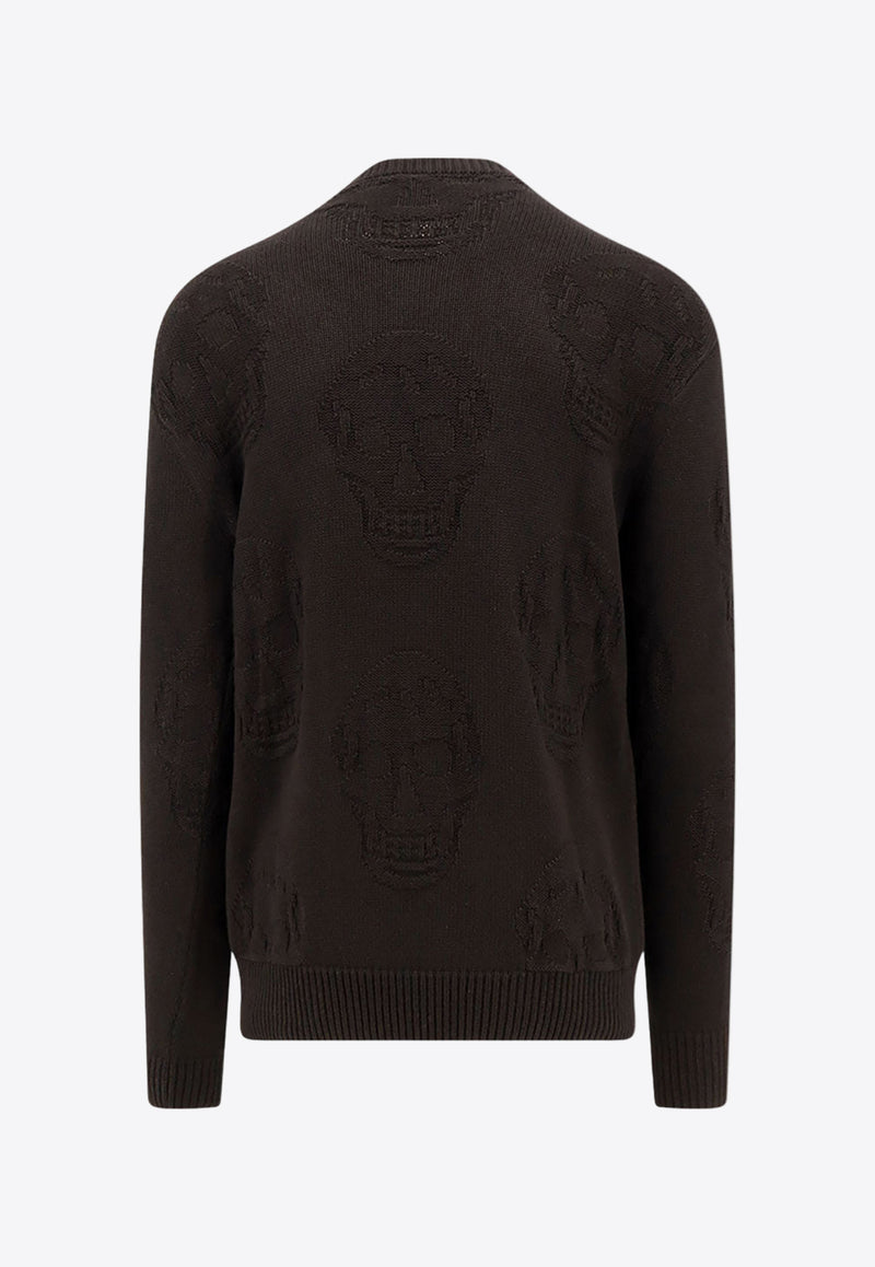 Alexander McQueen Skull Jacquard Knitted Sweater Black 775862Q1A71_1000