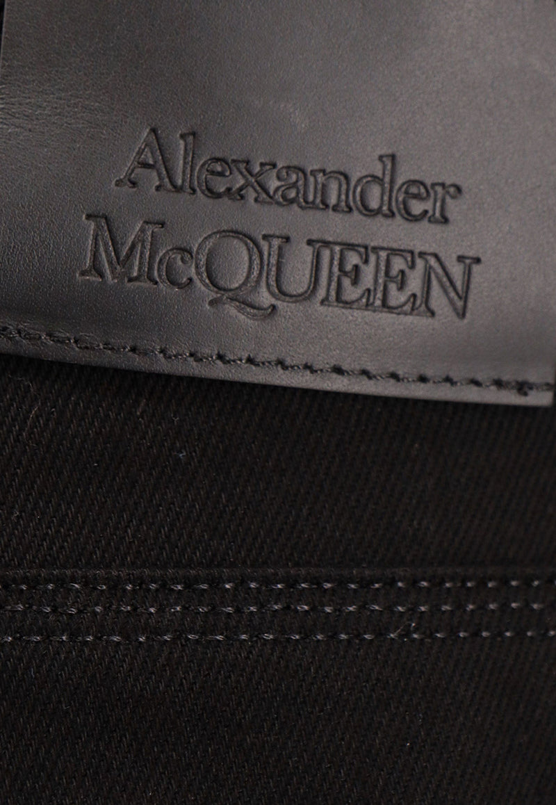 Alexander McQueen Hybrid Denim Cargo Shorts Black 774968QYAAC_1000