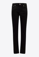 Alexander McQueen Graffiti Logo Slim-Leg Jeans Black 682084QYAAH_1000