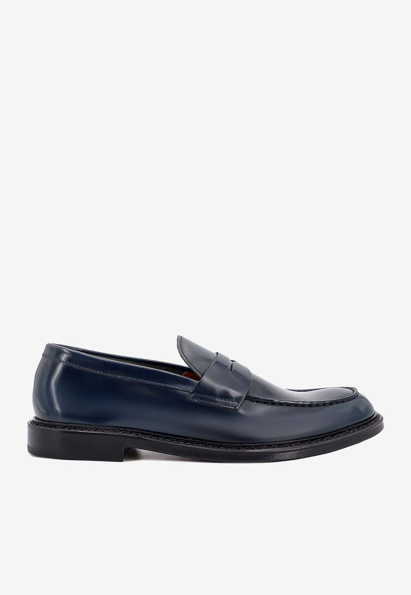 Doucal's Saddle Leather Loafers Blue DU2405PHOEUY007_NB10