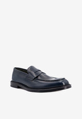 Doucal's Saddle Leather Loafers Blue DU2405PHOEUY007_NB10