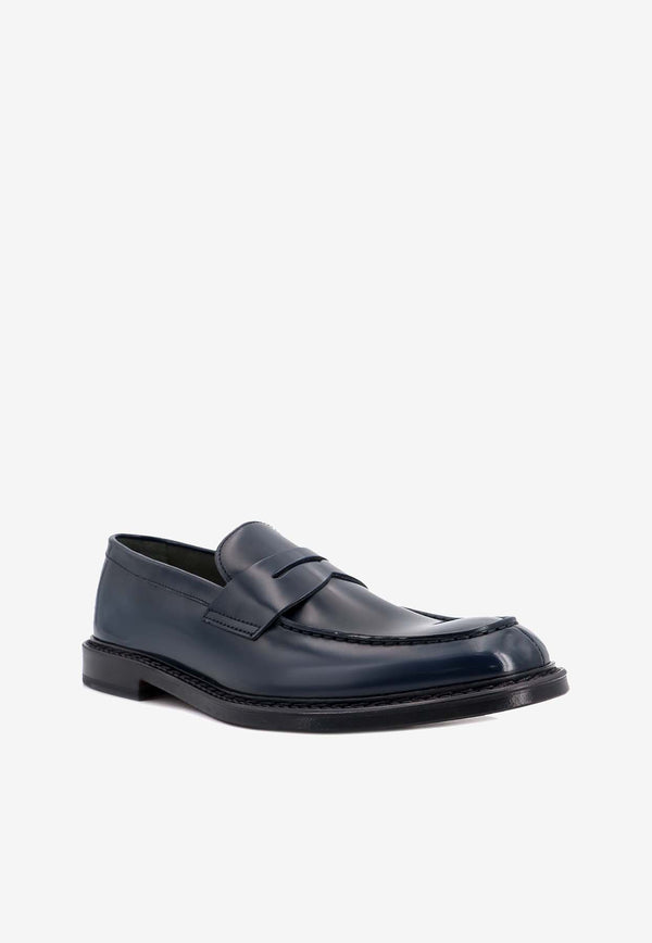 Doucal's Saddle Leather Loafers Blue DU2405PHOEUY007_NB10