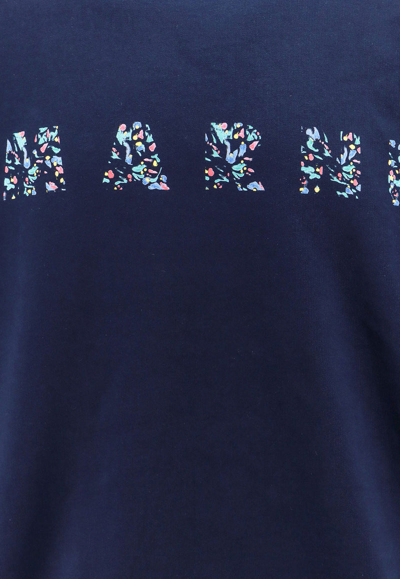 Marni Floral Logo Sweatshirt Blue FUMU0074PDUSCW22_FLB95