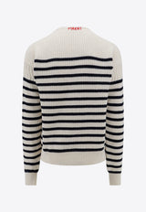 Marni Striped Knitted Wool Sweater White GCMG0360Q0UFC532_RGW03