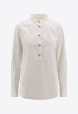 Chloé Mandarin Collar Long-sleeved Shirt White C24SHT16141_24U