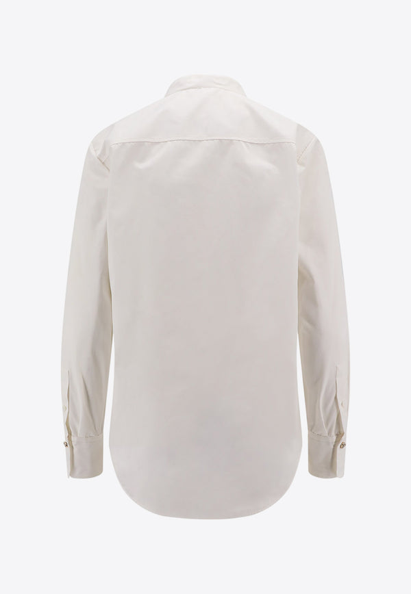 Chloé Mandarin Collar Long-sleeved Shirt White C24SHT16141_24U