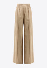 Chloé Wide-Leg Smocked Pants
 Beige C24SPA05170_278