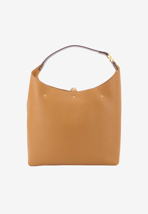 Chloé Marcie Grained Leather Hobo Bag Brown C24SS630I31_207