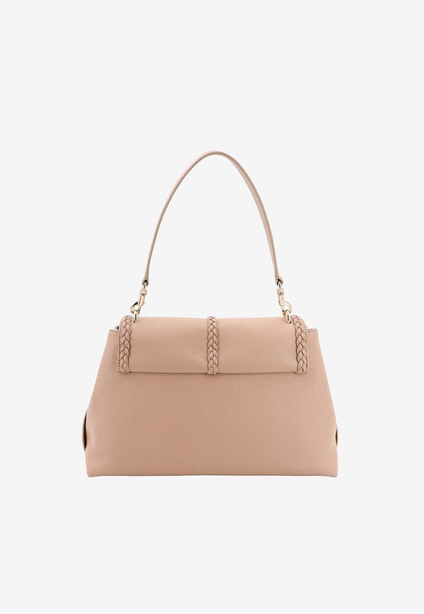 Chloé Medium Penelope Grained Leather Top Handle Bag Beige C23US569K15_28U