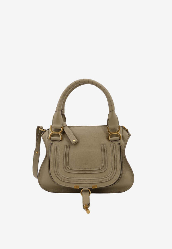Chloé Small Marcie Grained Leather Top Handle Bag Green C22AS628I31_38I