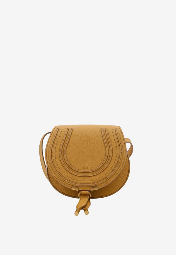 Chloé Small Marcie Calf Leather Crossbody Bag Gold C22AS680I31_746