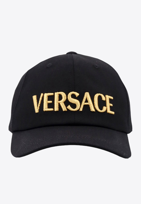 Versace Logo Embroidered Baseball Cap Black 10126931A08103_2B150