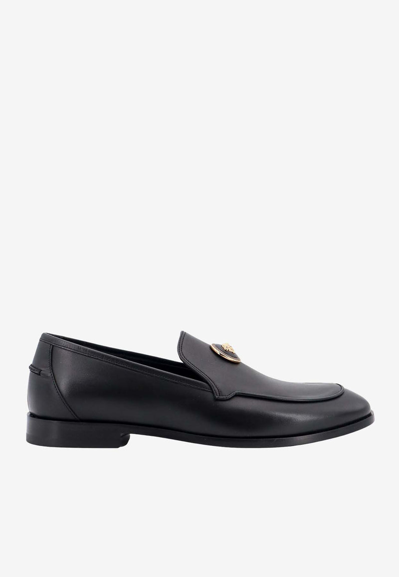 Versace La Medusa Calf Leather Loafers Black 10128731A00693_1B00V