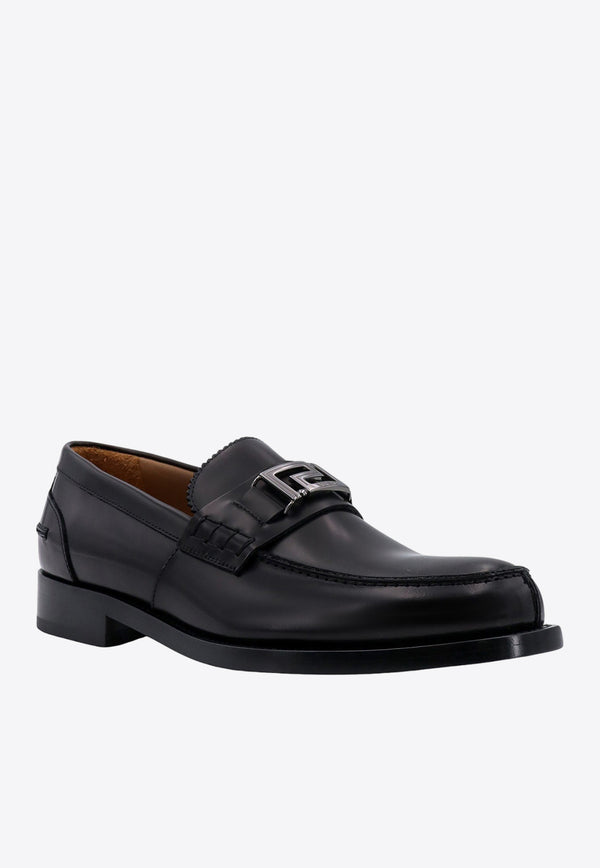 Versace Greca Patent Leather Loafers 10128641A09898_1B00E Black