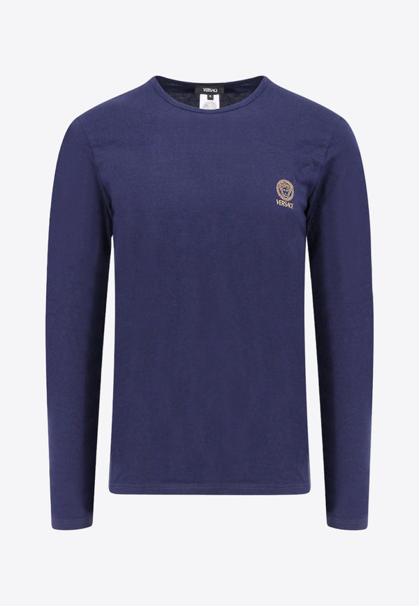 Versace Medusa Long-Sleeved T-shirt Blue AUU010071A10011_A1384