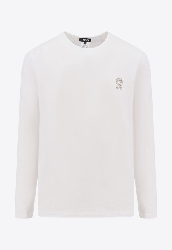 Versace Medusa Long-Sleeved T-shirt White AUU010071A10011_A1001