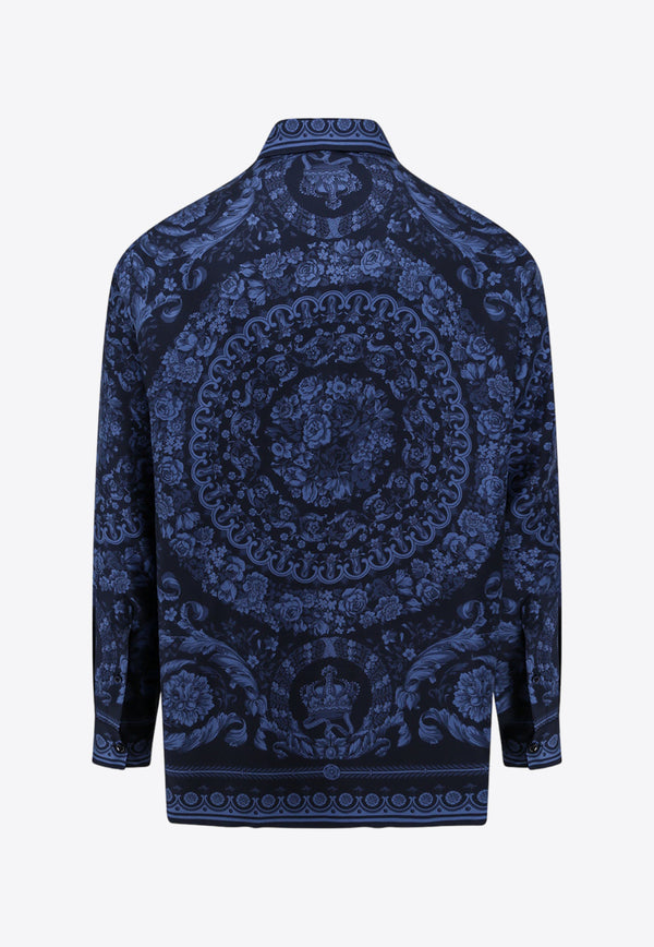 Versace Barroco Print Silk Shirt 10121411A09783_5U960 Blue