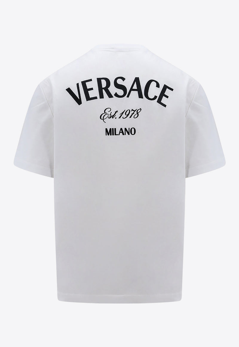 Versace Milano Stamp Embroidered T-shirt White 10133021A09865_1W010